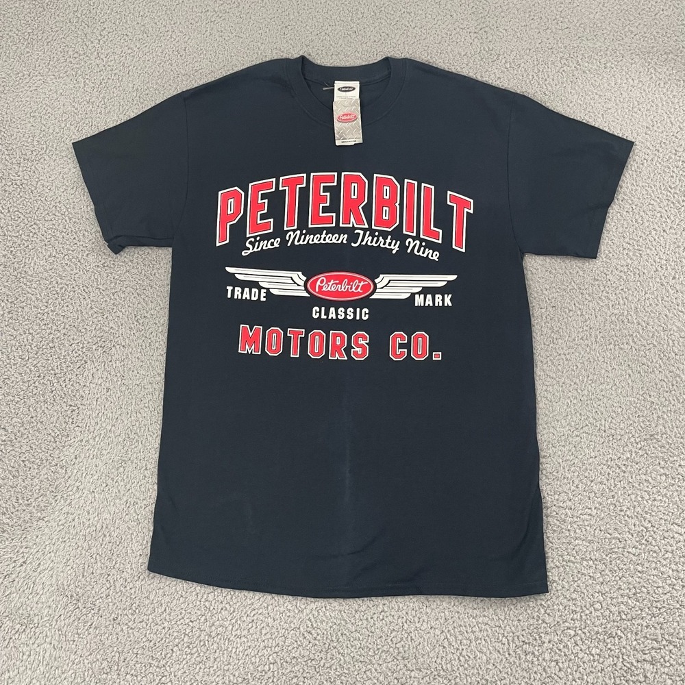 NWT Peterbilt Motors Co. Shirt Men M Black Truckin" Short Sleeve Tee